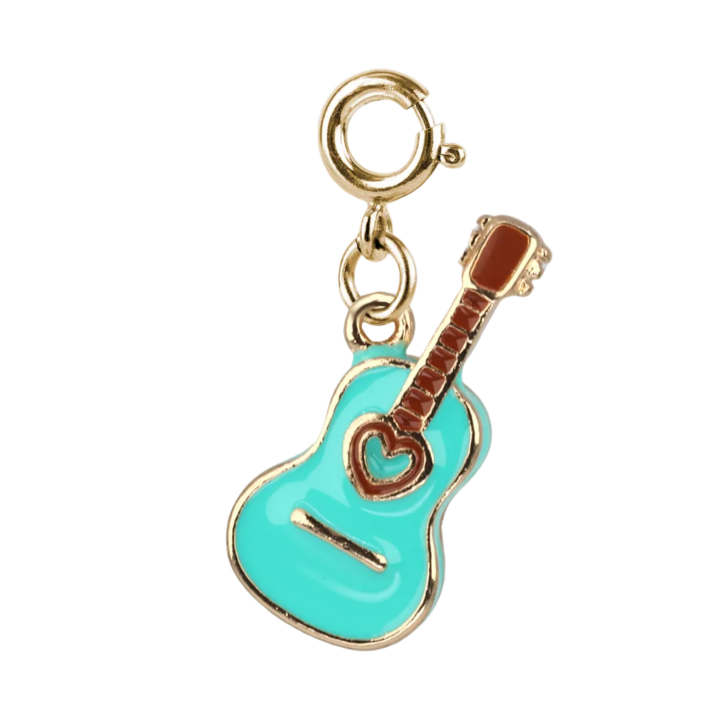 Colorful jewelry charm - blue guitar