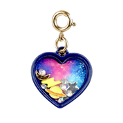 Colorful jewelry charm - heart with stardust in it