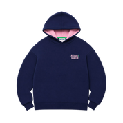 Navy blue hoodie with "Rebel Girls" text in pink