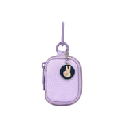 Purple clip on bag with peace charm