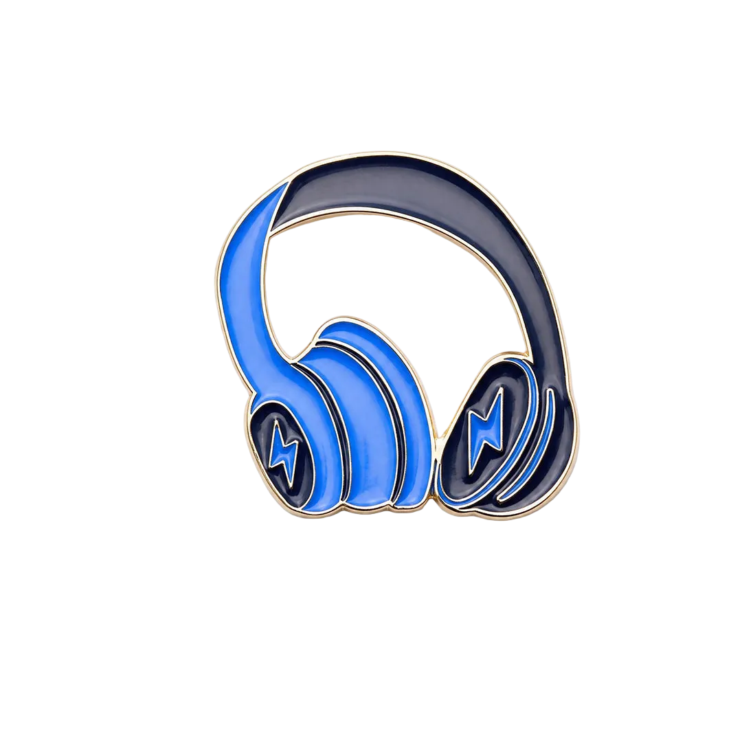 Colorful Stay Rebel Pins - headphones