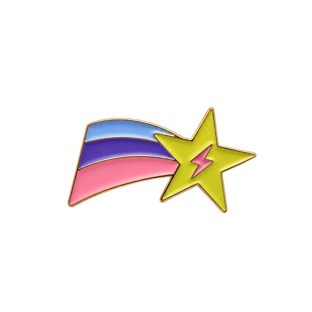 Colorful Stay Rebel Pins - shooting star