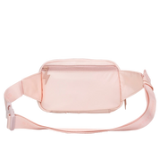 Pink belt bag with zipper and inside compartment