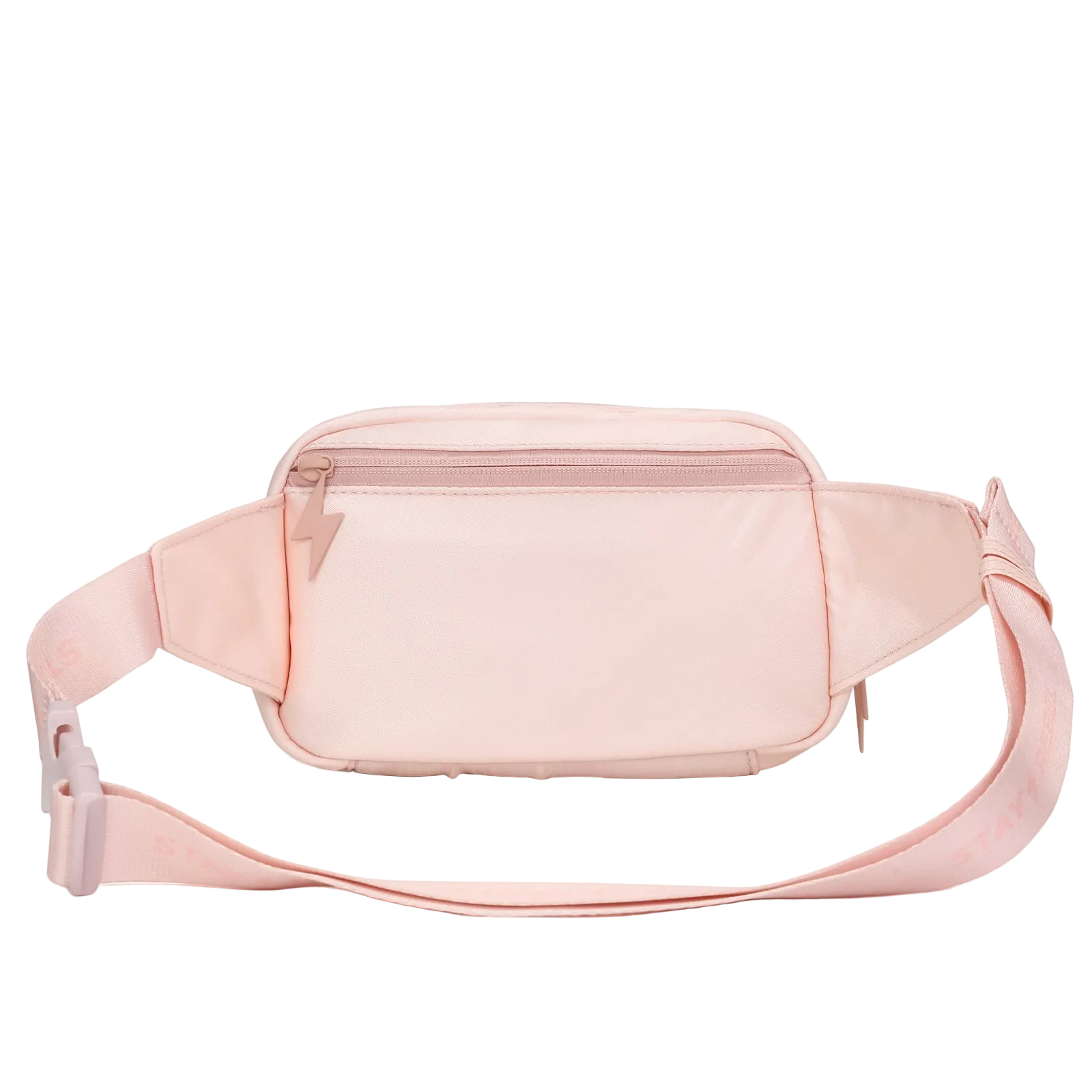 Pink belt bag with zipper and inside compartment