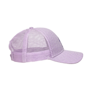 Purple hat with mesh back.